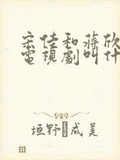 宋佳和蒋欣演的电视剧叫什么名字