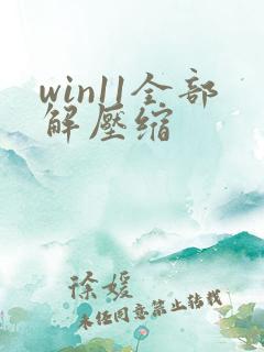 win11全部解压缩