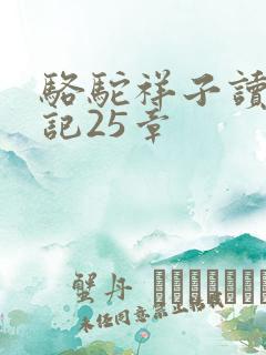 骆驼祥子读书笔记25章
