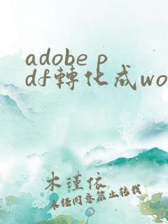 adobe pdf转化成word