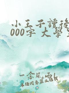 小王子读后感1000字 大学生