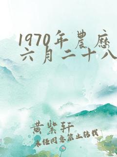1970年农历六月二十八的生辰八字