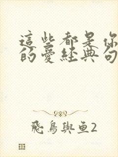 这些都是你给我的爱经典句子