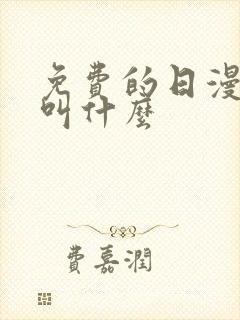免费的日漫软件叫什么