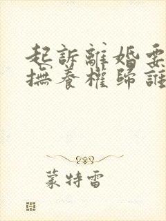 起诉离婚要小孩抚养权归谁