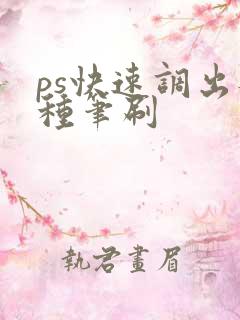 ps快速调出各种笔刷