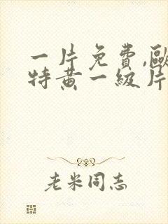 一片免费,欧美特黄一级片