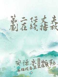 第二任丈夫电视剧在线播放