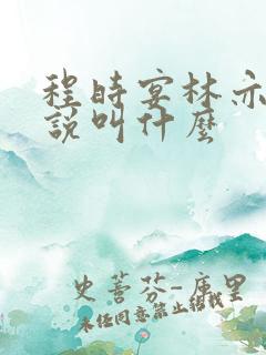 程时宴林亦笙小说叫什么