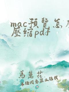 mac预览怎么压缩pdf