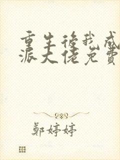 重生后我成了反派大佬免费阅读