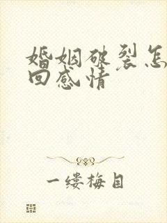 婚姻破裂怎么挽回感情