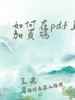 如何在pdf上加页码