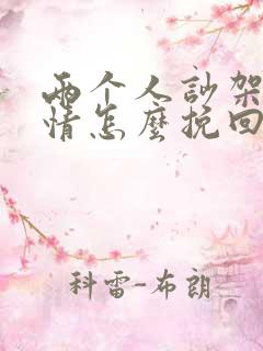 两个人吵架伤感情怎么挽回