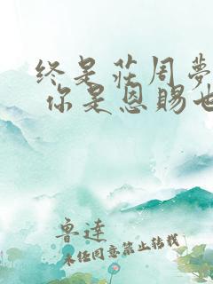 终是庄周梦了蝶 你是恩赐也是劫