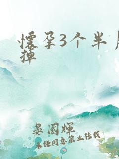 怀孕3个半月打掉