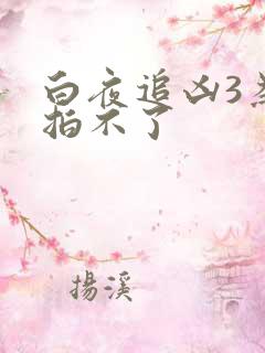 白夜追凶3为啥拍不了