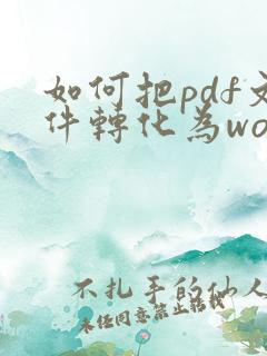 如何把pdf文件转化为word文档