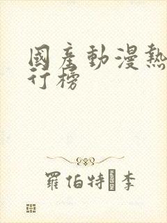 国产动漫热度排行榜