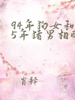 94年狗女和95年猪男相配吗