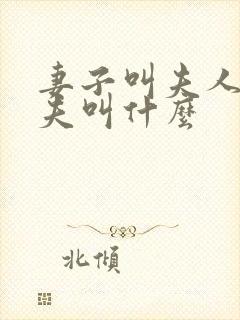 妻子叫夫人,丈夫叫什么