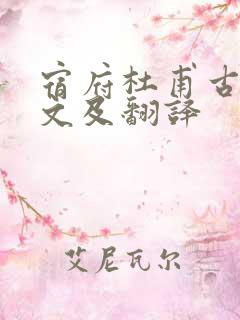 宿府杜甫古诗原文及翻译