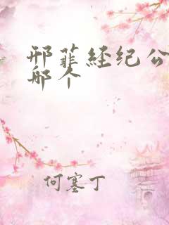 邢菲经纪公司是哪个