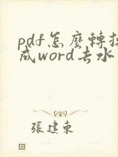 pdf怎么转换成word去水印