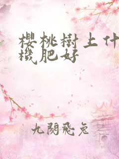 樱桃树上什么有机肥好
