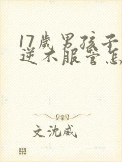 17岁男孩子叛逆不服管怎么办