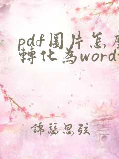 pdf图片怎么转化为word格式