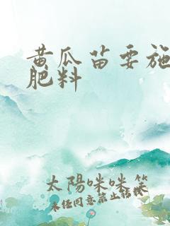 黄瓜苗要施什么肥料