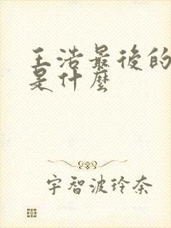 王浩最后的结局是什么
