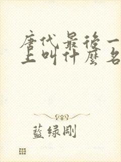 唐代最后一个皇上叫什么名