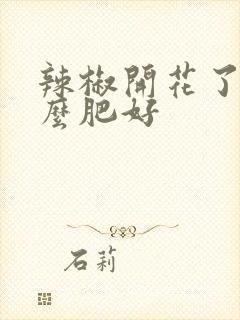 辣椒开花了施什么肥好
