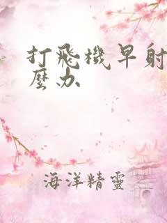 打飞机早射了怎么办