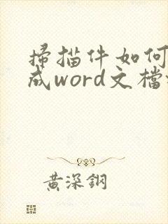 扫描件如何转换成word文档格式