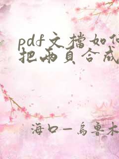 pdf文档如何把两页合成一页