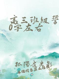 高三班级誓词60字左右