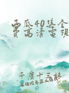 西瓜40集全免费高清电视剧