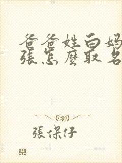 爸爸姓白妈妈姓张怎么取名