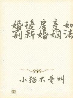 婚后房产如何分割新婚姻法