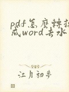 pdf怎么转换成word去水印