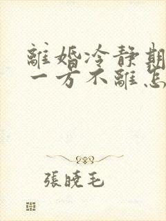 离婚冷静期到了一方不离怎么办