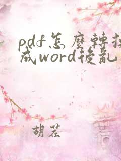 pdf怎么转换成word后乱码怎么办