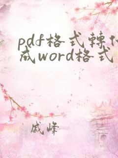 pdf格式转化成word格式