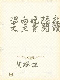 温向晚陆毅城全文免费阅读