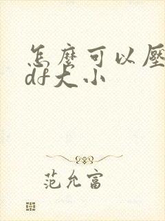 怎么可以压缩pdf大小