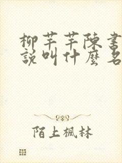 柳芊芊陈书恒小说叫什么名字来着