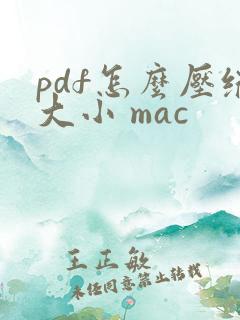 pdf怎么压缩大小 mac